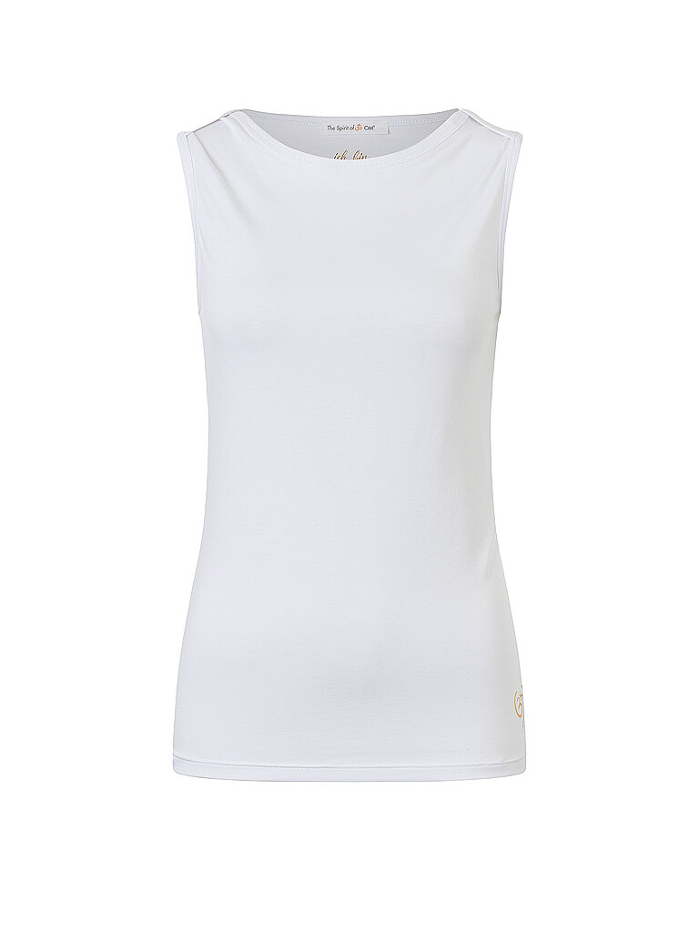 SPIRIT OF OM Damen Yogatank Bambus weiss | XS